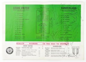 Sporting interest Leeds United V Sunderland 1973 FA Cup Final football program signed by all