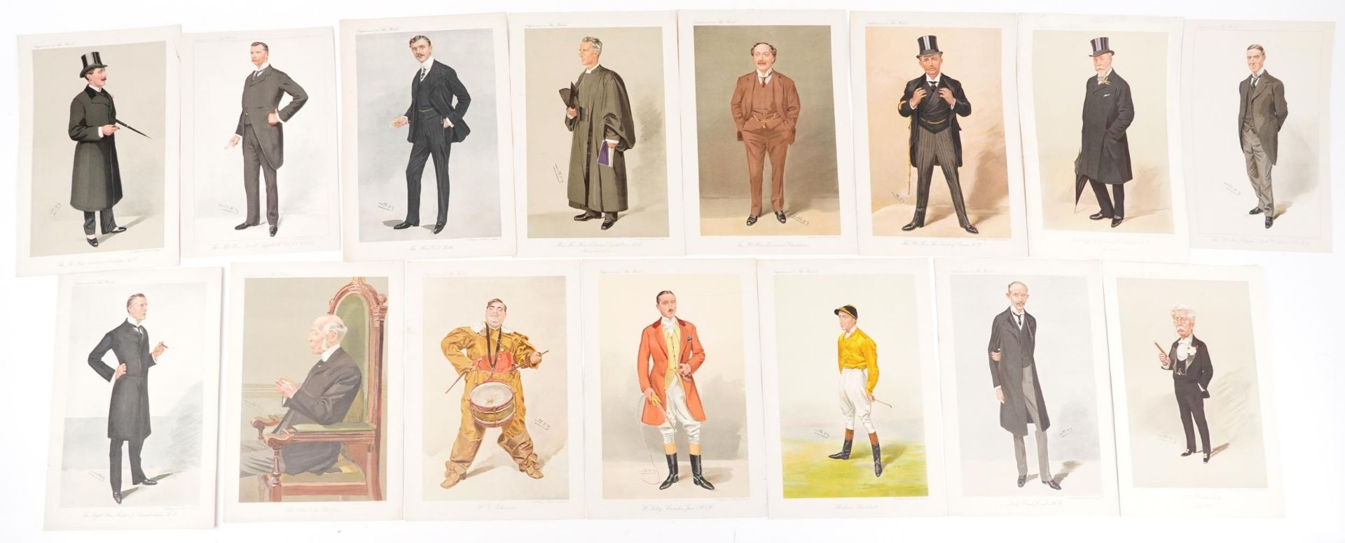 Collection of spying coloured prints including The Right Honourable Lord Ampthill and The Right