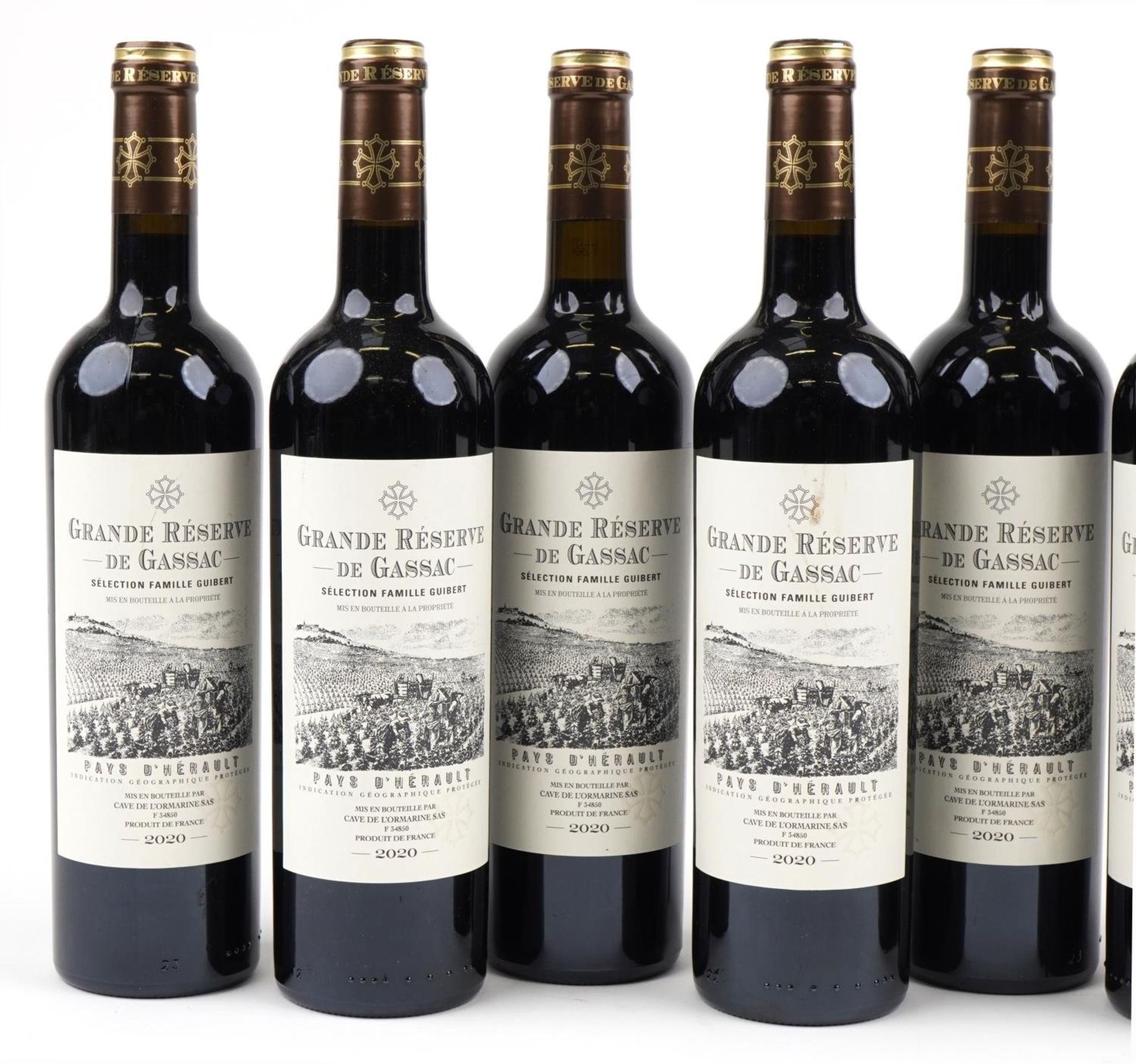 Seven bottles of 2020 Grande Reserve de Gassac Pays d'Herault red wine : For further information - Image 2 of 3
