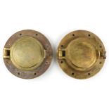 Pair of shipping interest phosphor bronze portholes, each 26cm in diameter : For further information