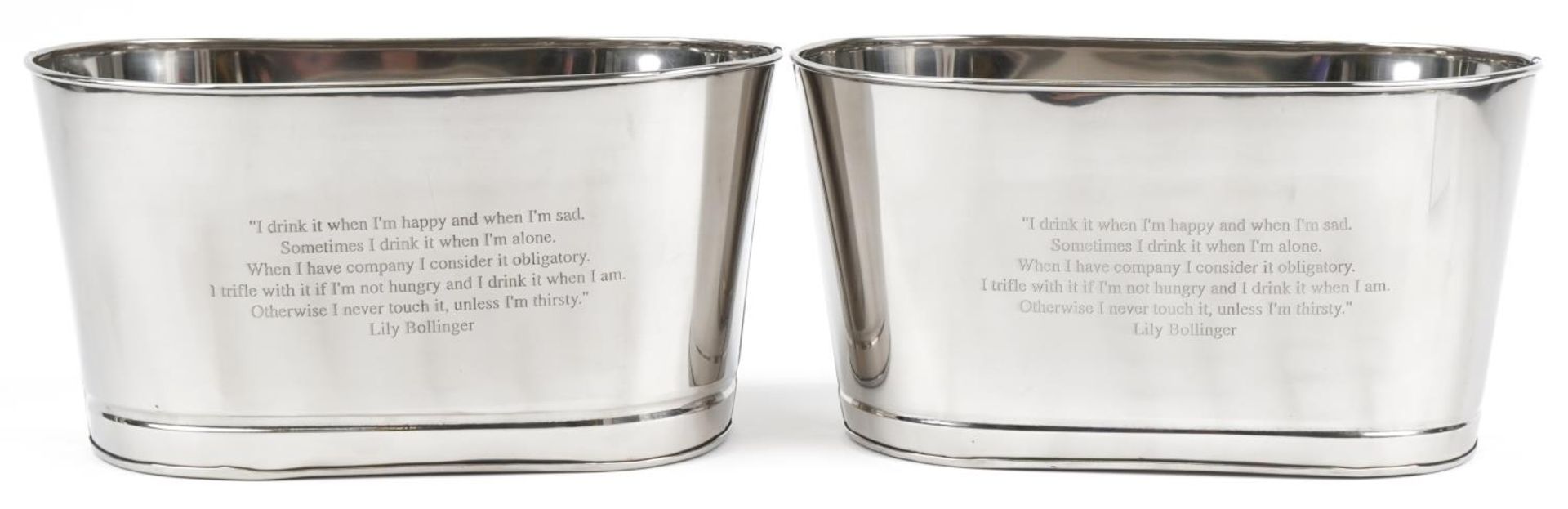 Pair of Champagne ice buckets with Napoleon Bonaparte mottos, each 18cm H x 34cm W x 20.5cm D : - Bild 2 aus 3