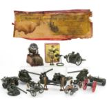Britains hand painted lead military artillery including anti aircraft guns and an Air Force