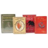 Four hardback books comprising A Comic History of England by G A A Beckett, Grimm's Fairytales, Just