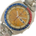 Seiko, gentlemen's stainless steel Seiko chronograph 6139-6002 automatic wristwatch with Pepsi bezel