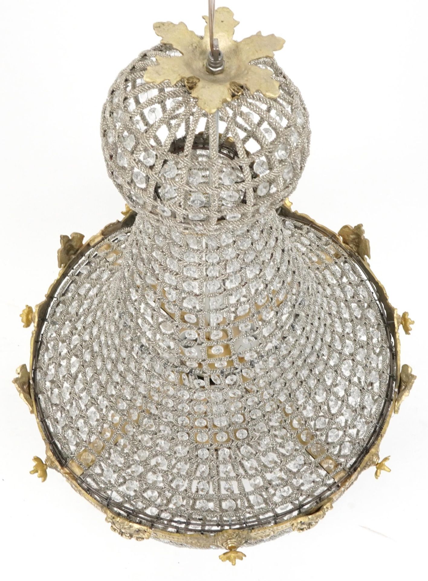 Large ornate chandelier with gilt metal mounts, 95cm high : For further information on this lot - Image 2 of 4