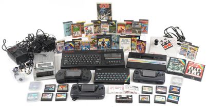 Vintage games consoles, accessories and games including Atari Lynx, Atari 2600, Sinclair ZX