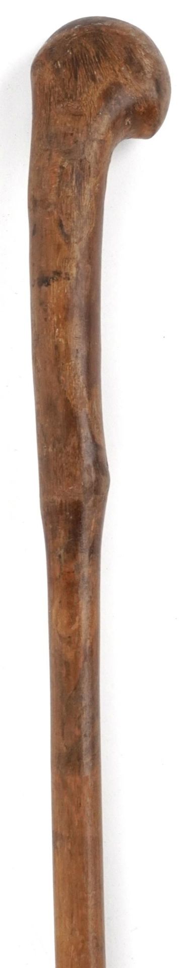Victorian naturalistic butterfly net walking stick, 99.5cm in length : For further information on - Image 2 of 4