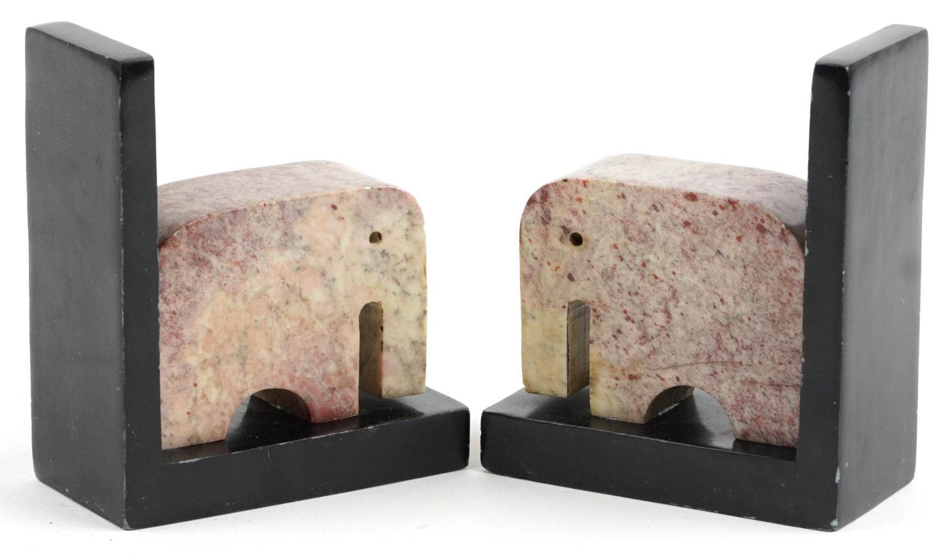 Manner of Fratelli Mannelli for Signa, pair of Mid century Italian carved stone bookends in the form - Image 2 of 3