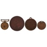 Coins, medallions and a Mercantile Marine dress medal including a George III 1806 penny : For