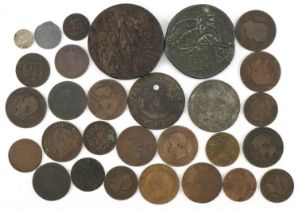 Collection of antique and later foreign coinage, predominantly French and various medallions