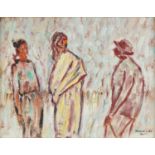 Jose Roberto Torrent 1986 - Ties, Spanish school oil on canvas board, mounted and framed,