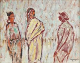 Jose Roberto Torrent 1986 - Ties, Spanish school oil on canvas board, mounted and framed,