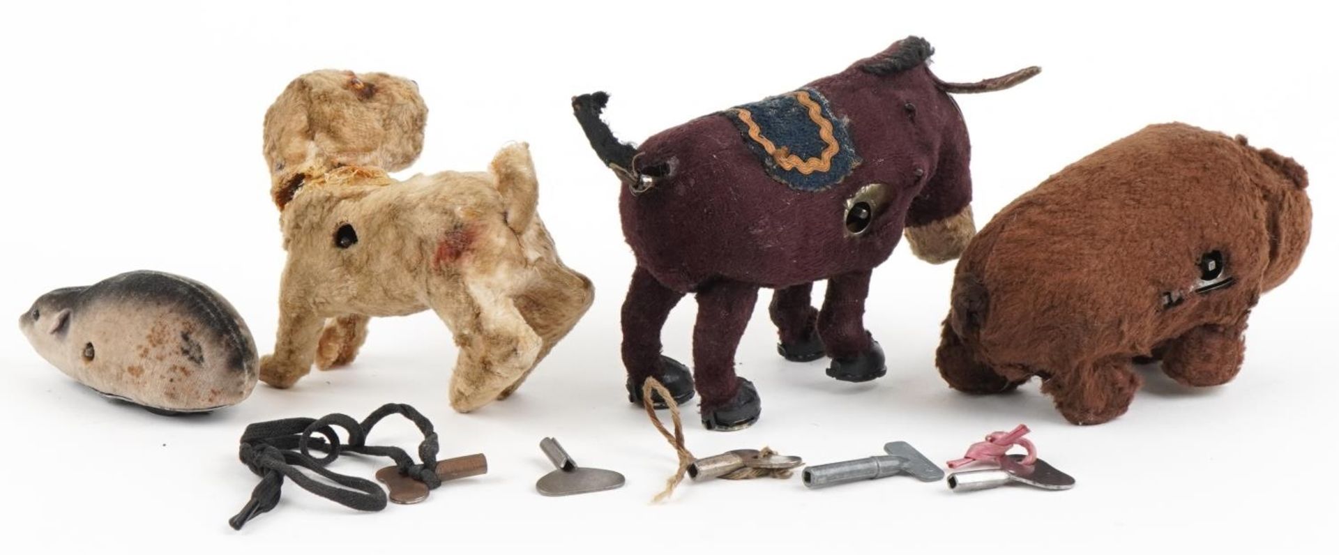 Four early 20th century clockwork animals including a Schuco mouse, bear with Made in Japan label - Image 2 of 4