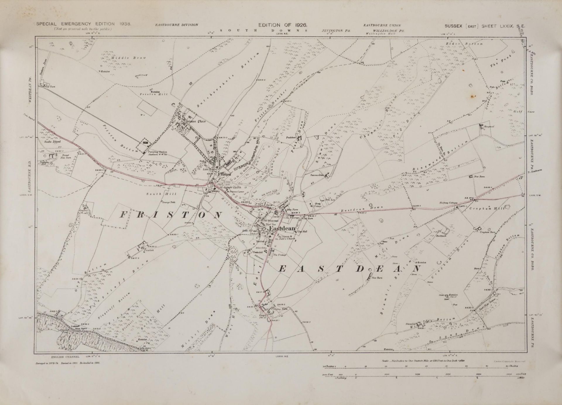 Collection of eleven maps and plans of Eastbourne and surrounding areas for 1930s and later, the - Image 15 of 34