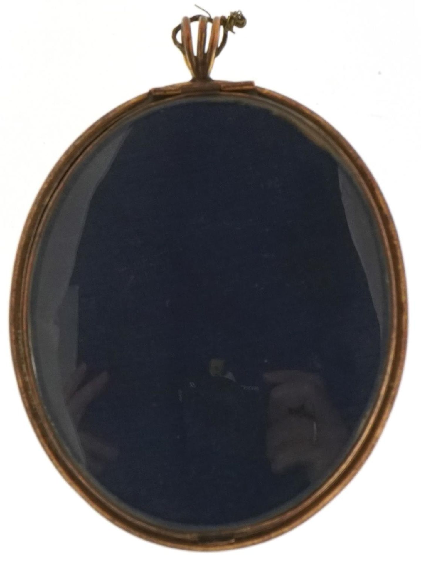 Manner of Andrew Plimer, Early 19th century oval hand painted portrait miniature of a female with - Bild 3 aus 3