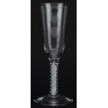 18th century wine glass with multiple opaque air twist stem, 18.5cm high : For further information