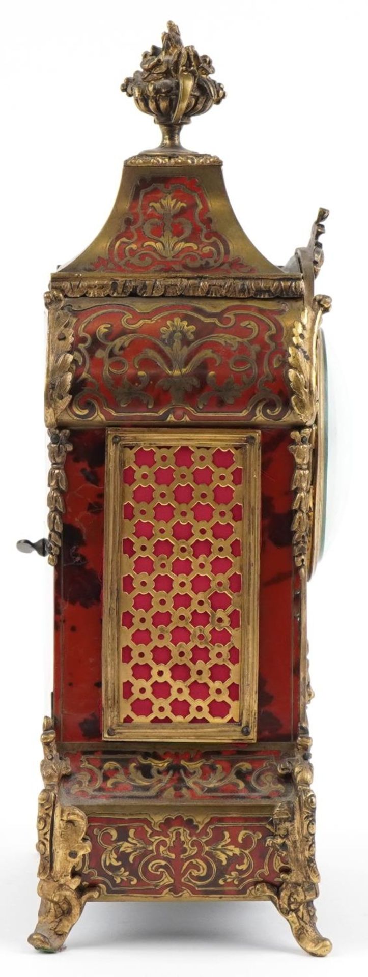 Rollin of Paris, 19th century French Louis XV style boulle work mantle clock striking on a bell with - Bild 7 aus 7