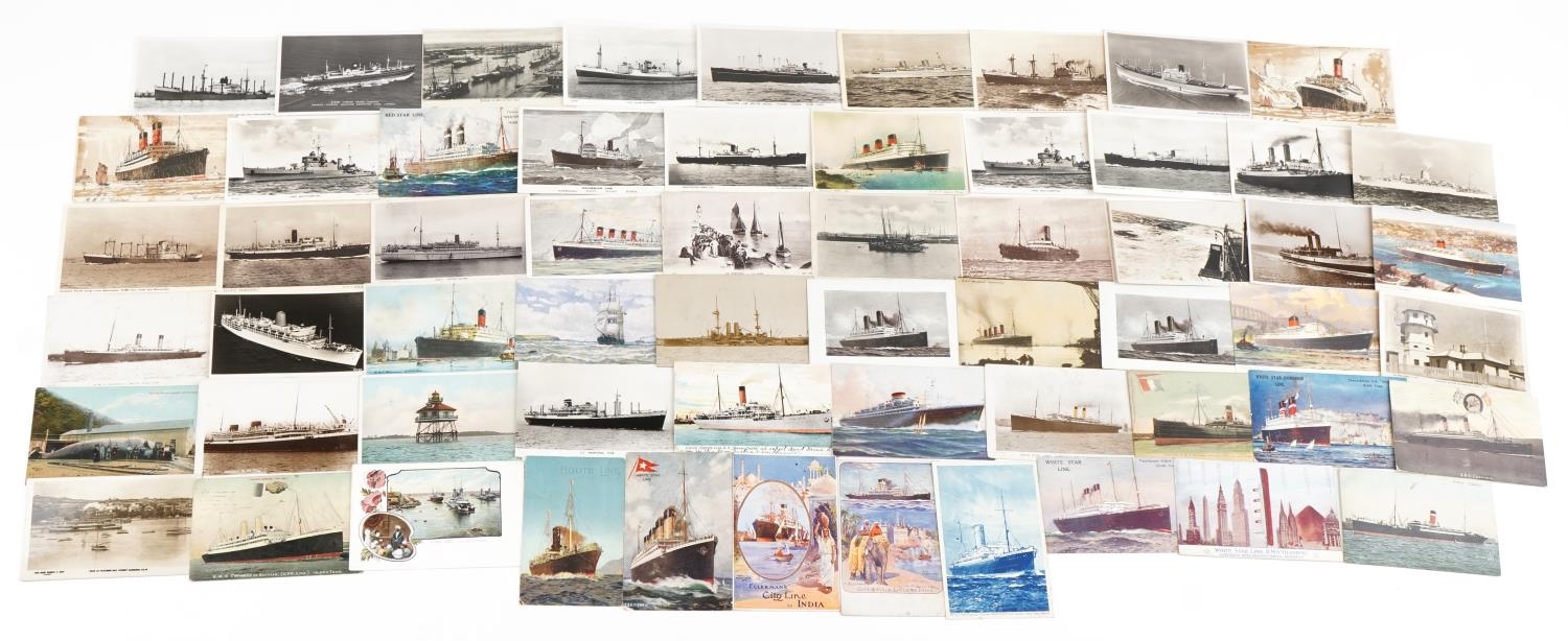 Collection of shipping interest postcards, some real photographic, including TSS Titanic, White
