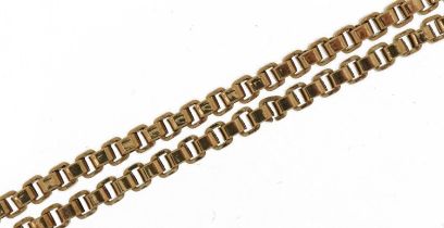 9ct gold box link necklace, 78cm in length, 25.9g : For further information on this lot please visit