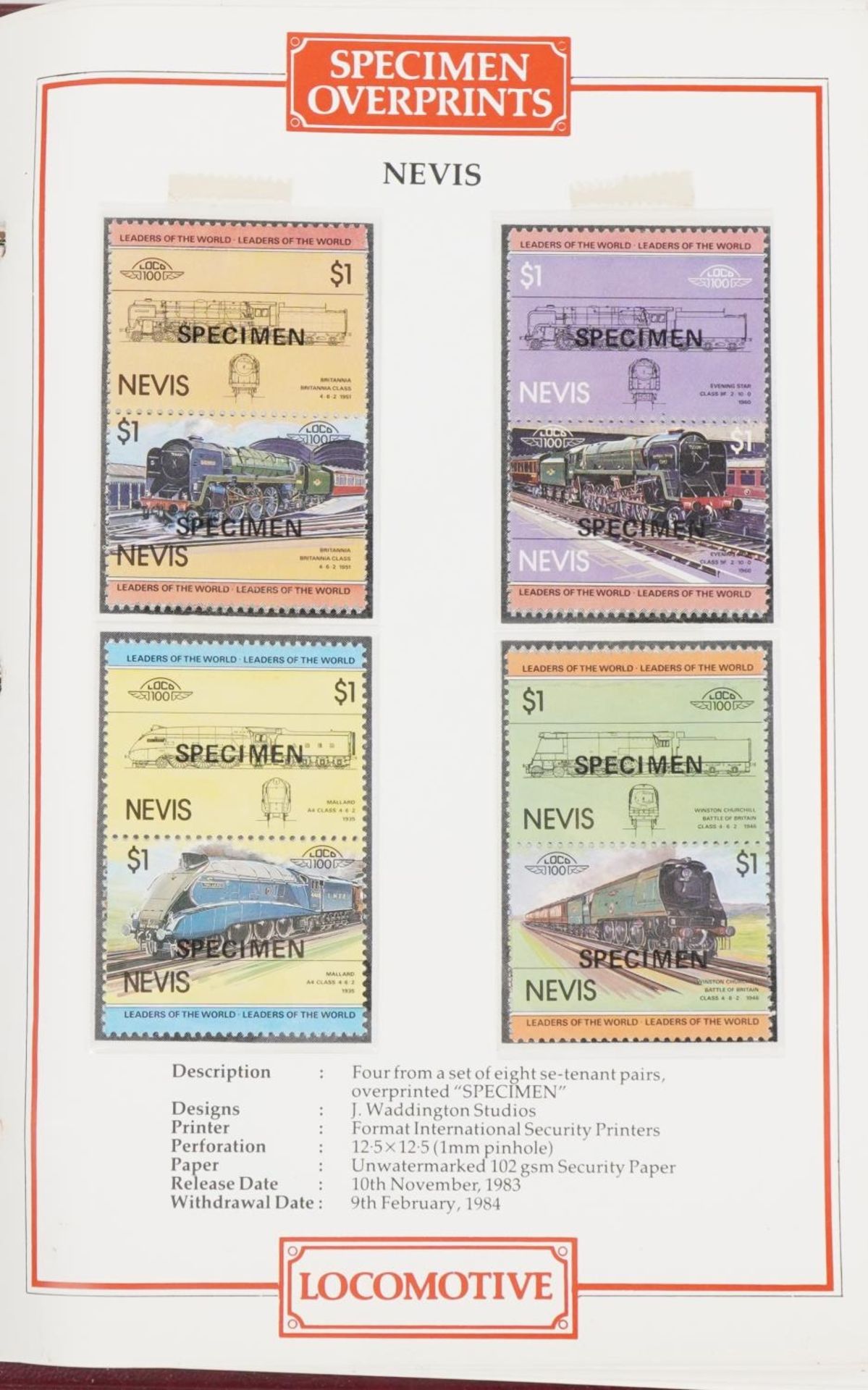 Collection of railway specimen stamps arranged in an album : For further information on this lot - Image 2 of 9