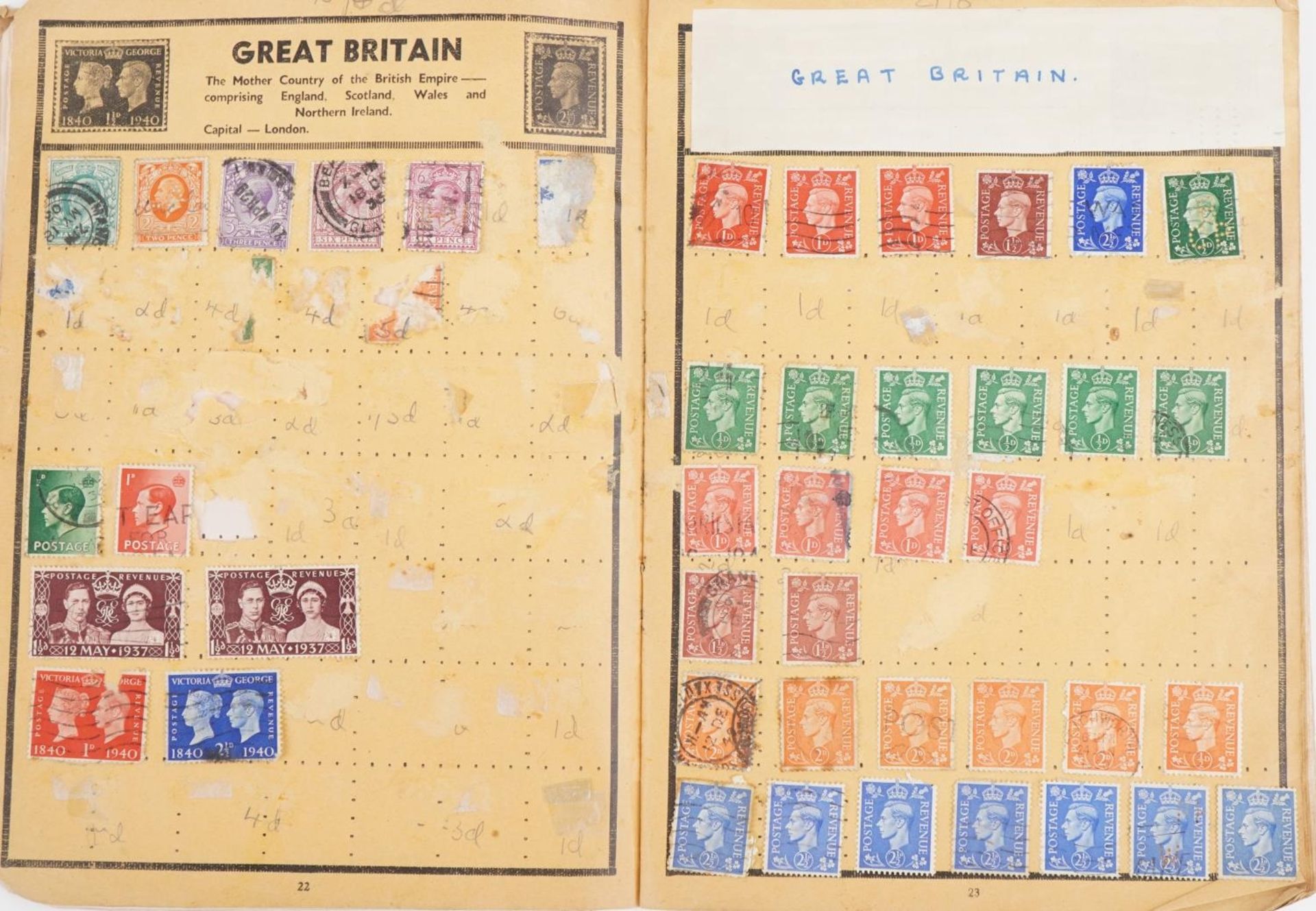 19th century and later British and world stamps arranged in four albums including Penny Black, Two - Bild 17 aus 22