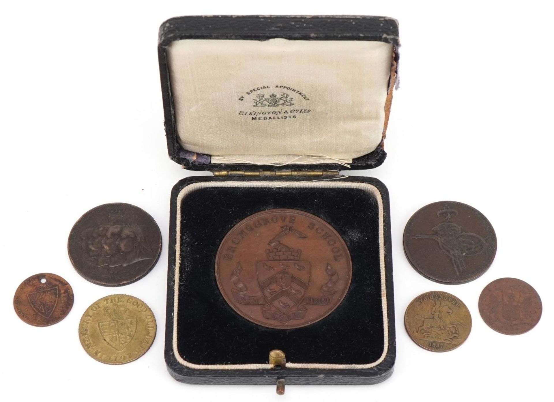Antique and later coins and medallions including an example commemorating Four Generations of the
