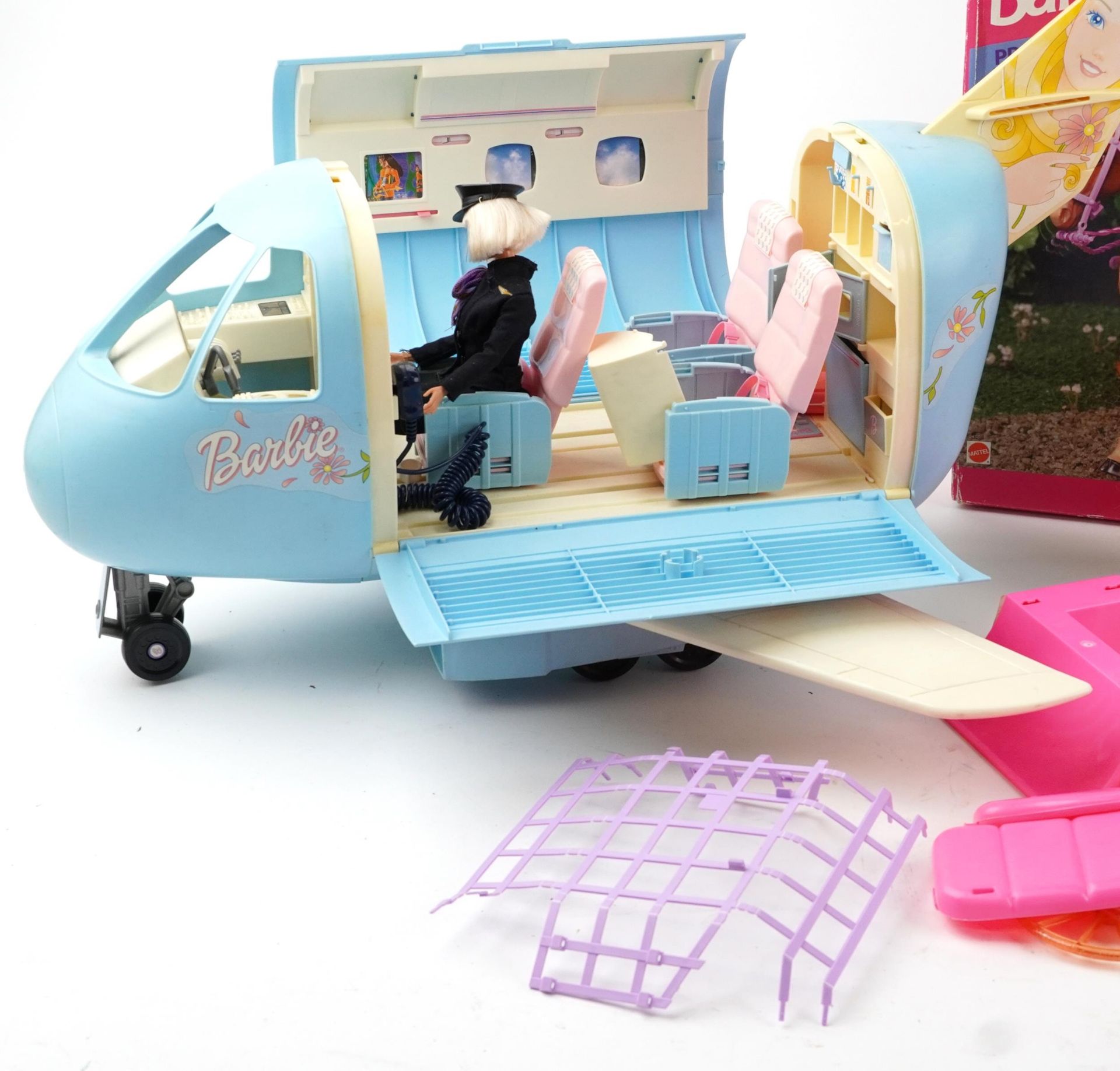 Vintage Barbie toys, two with boxes, comprising Barbie Travel Train, Prancing Horse & Carriage set - Bild 2 aus 4