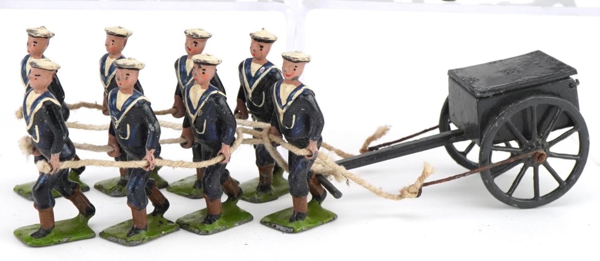 Britains hand painted lead Royal naval Cannon Team on the Trot and four hand painted lead - Image 3 of 4