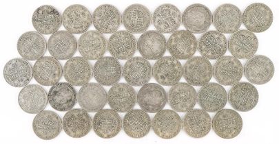 Collection of British pre decimal, pre 1947 half crowns, 555g : For further information on this