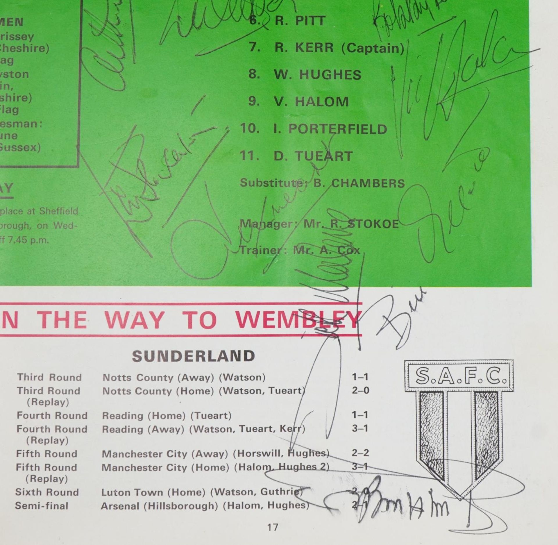 Sporting interest Leeds United V Sunderland 1973 FA Cup Final football program signed by all - Image 3 of 5
