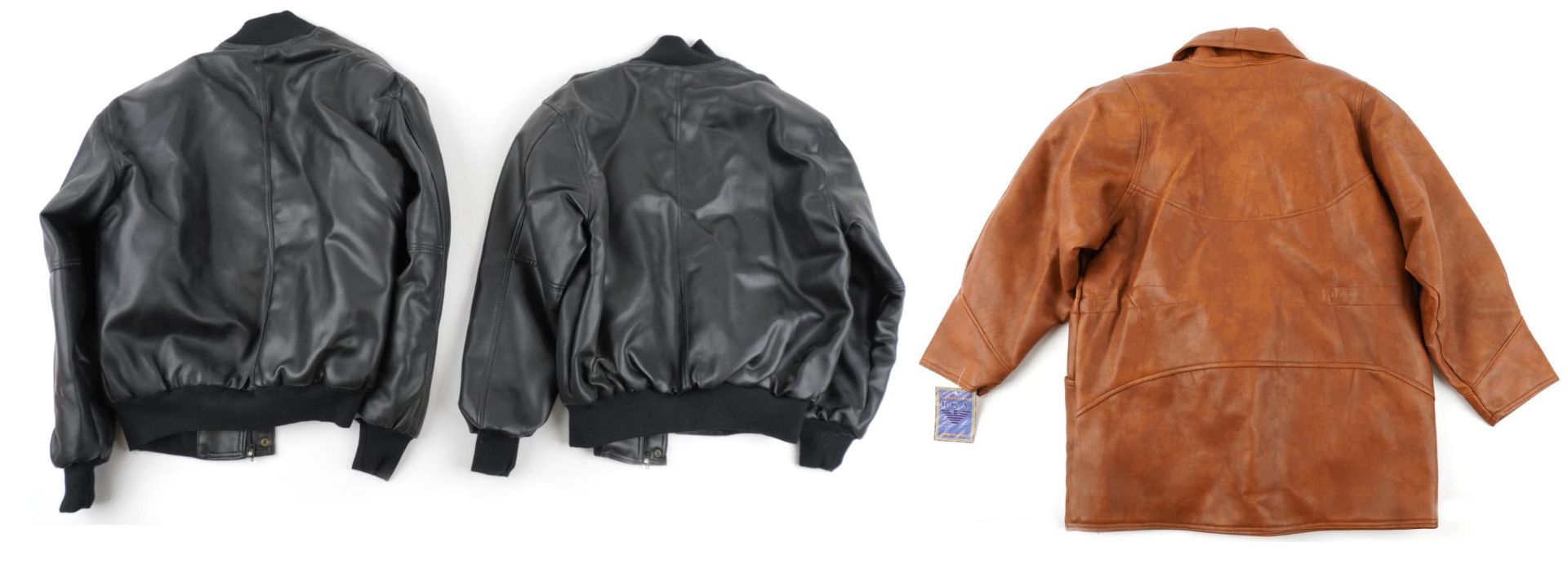 Three as new Italian style RGA leather jackets : For further information on this lot please visit - Image 2 of 5