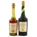 Two bottles of Calvados Boulard Grande Fine Brandy including a one litre bottle : For further