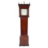 19th century mahogany longcase clock with painted dial inscribed W Morris Eastbourne having Roman