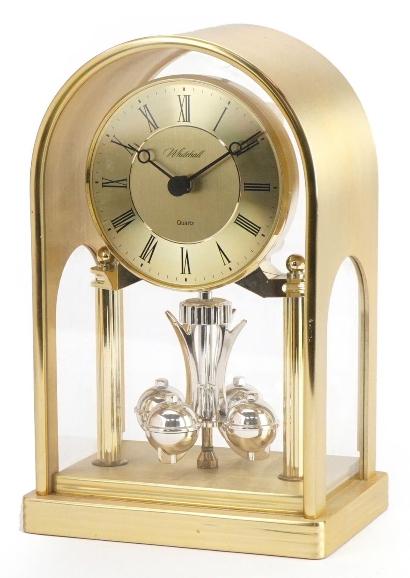 Whitehall quartz dome top anniversary clock, 20cm high : For further information on this lot