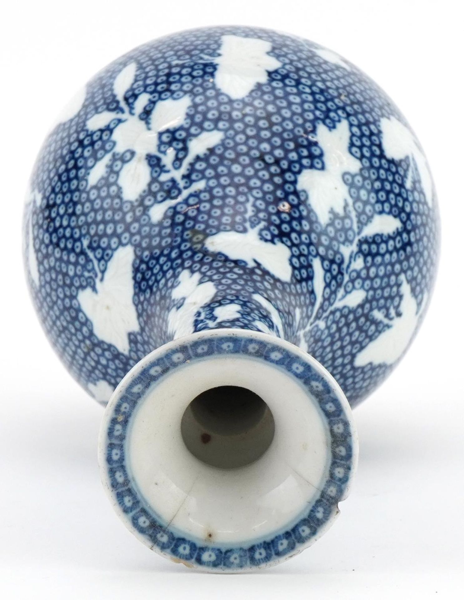 Chinese blue and white porcelain garlic neck vase hand painted with flowers, 25cm high : For further - Image 5 of 6
