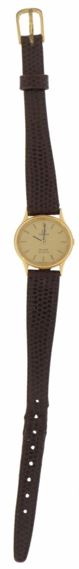 Omega, ladies Omega Deville 18ct gold wristwatch, the case numbered 1353, 23mm wide, total weight - Bild 2 aus 4