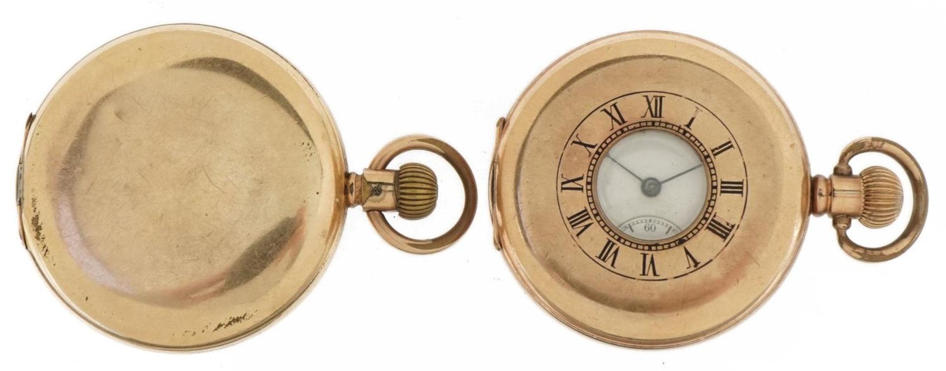 Waltham, two gentlemen's gold plated half hunter and full hunter pocket watches, each with enamelled - Bild 2 aus 7