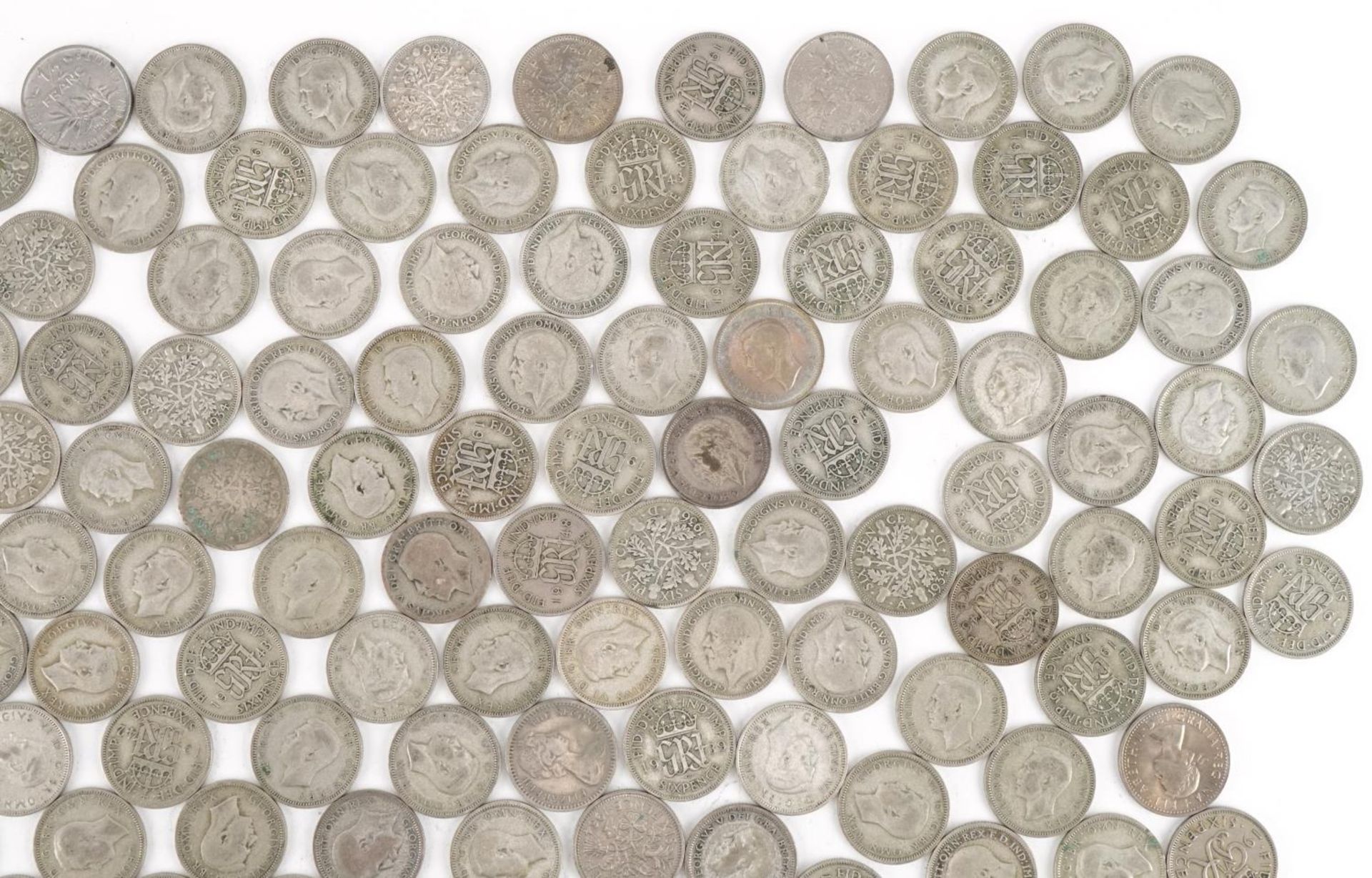 Collection of British pre decimal, pre 1947 sixpences, 545g : For further information on this lot - Image 3 of 5
