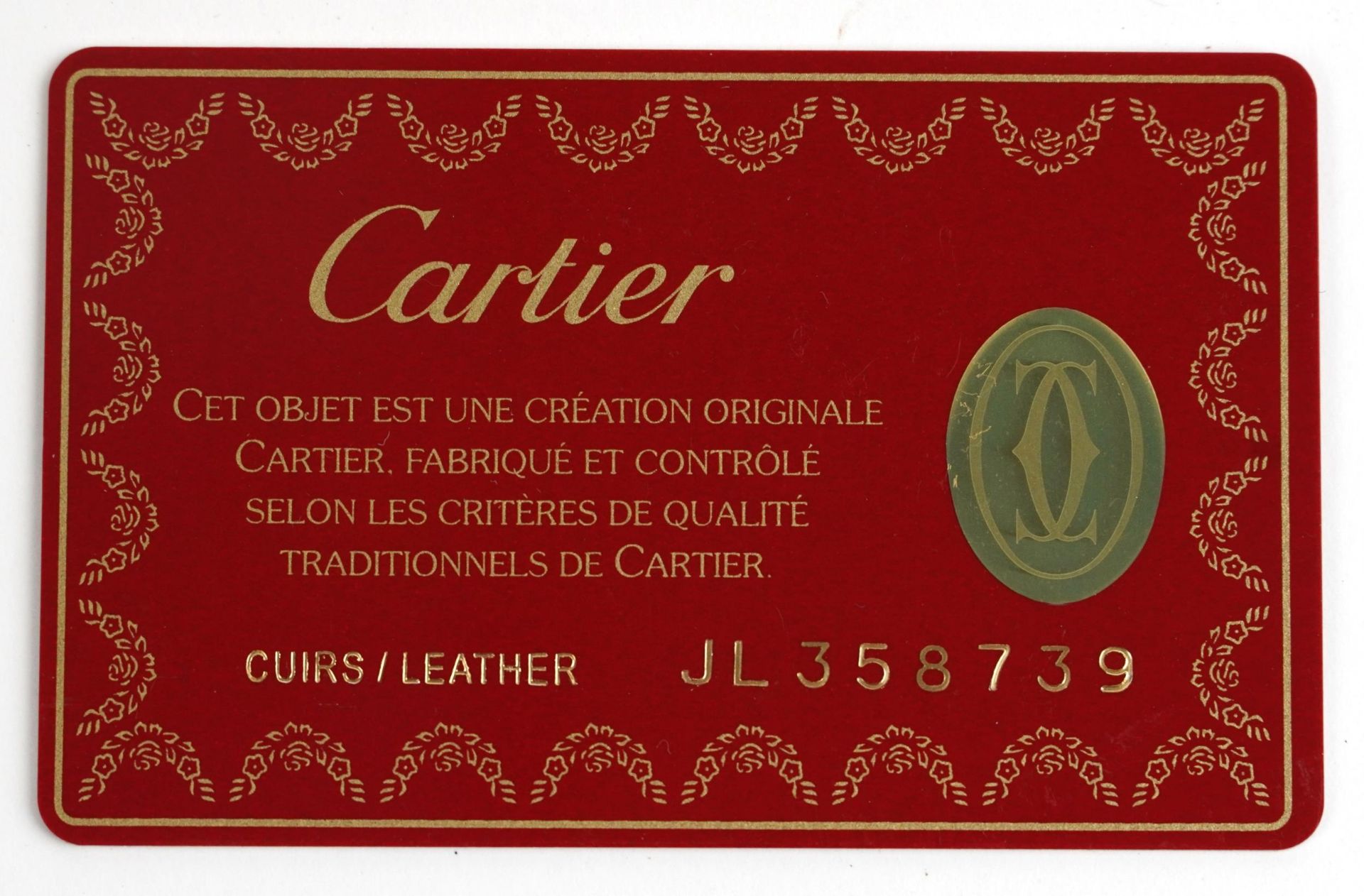 1990s Cartier Panthere handbag, numbered 63445 to the clasp with card numbered JL358739, 26cm wide : - Bild 3 aus 4