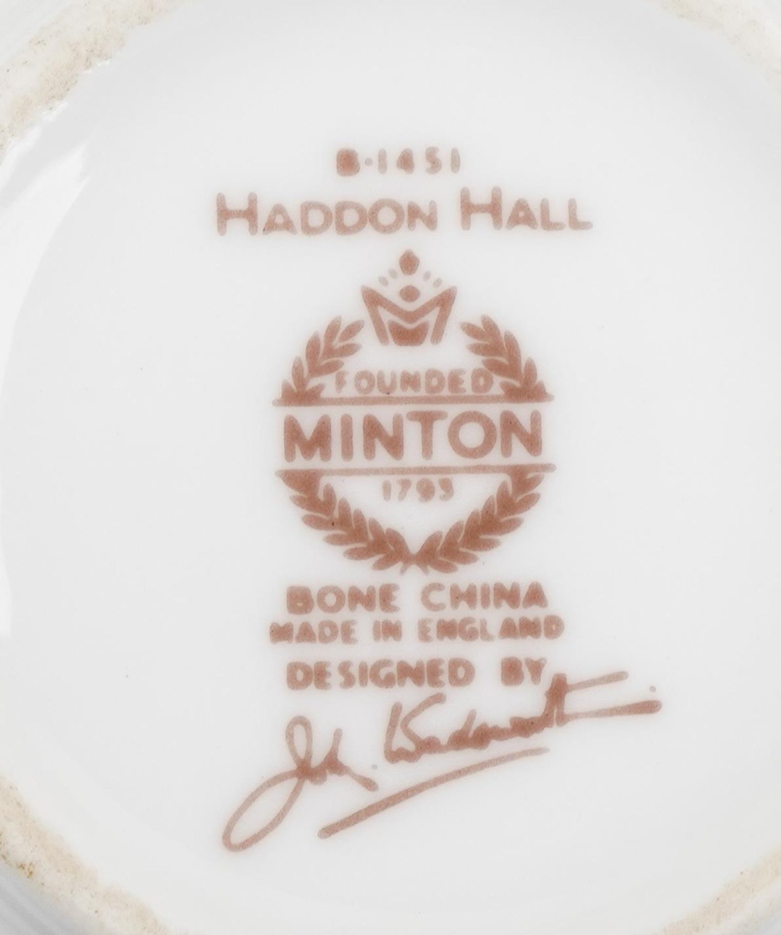 Minton Haddon Hall dinner and teaware including teapot, large oval platter, trios and dinner plates, - Bild 4 aus 4