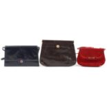 Three vintage Jaeger ladies suede and leather bags : For further information on this lot please