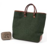 J Crew woollen and leather bag together with a Christian Dior makeup bag, largest 46cm x 36cm :