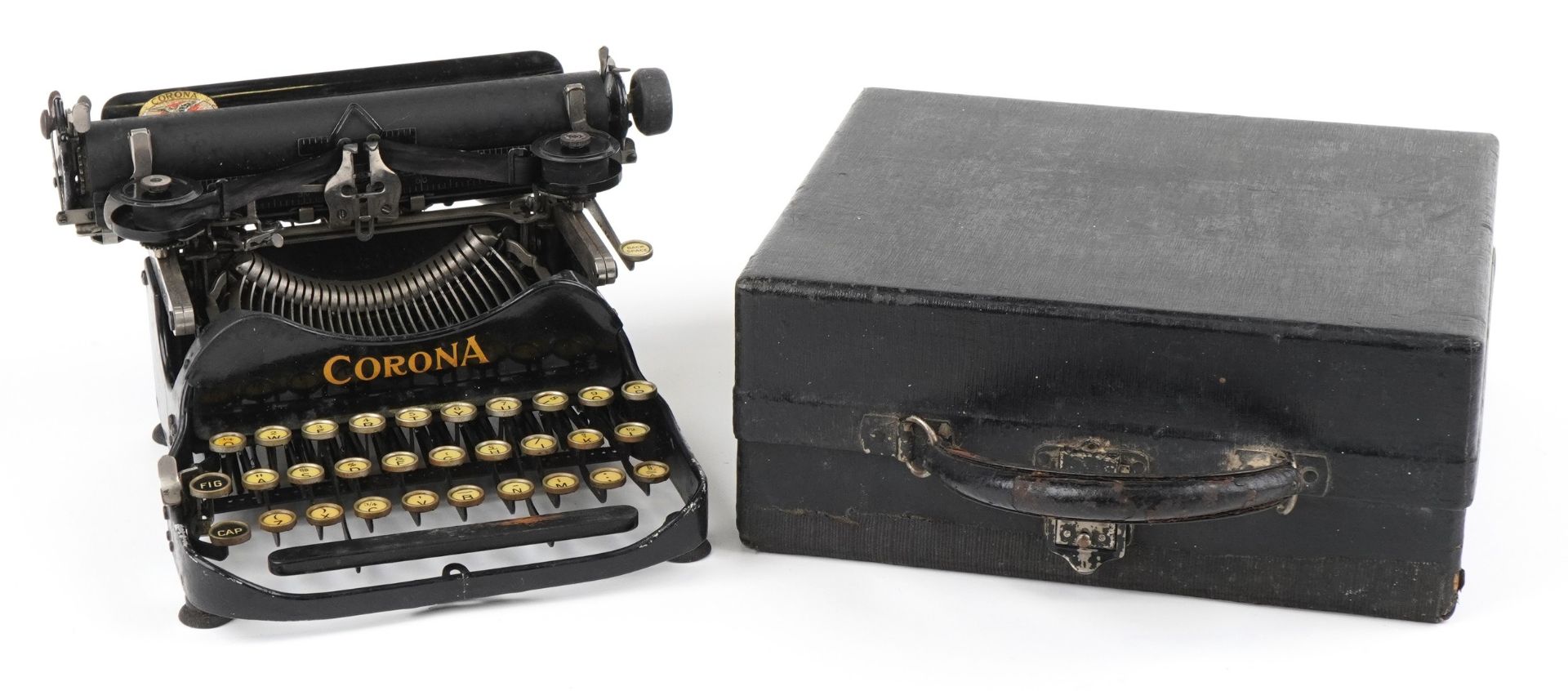 Vintage Corona portable typewriter with case : For further information on this lot please visit