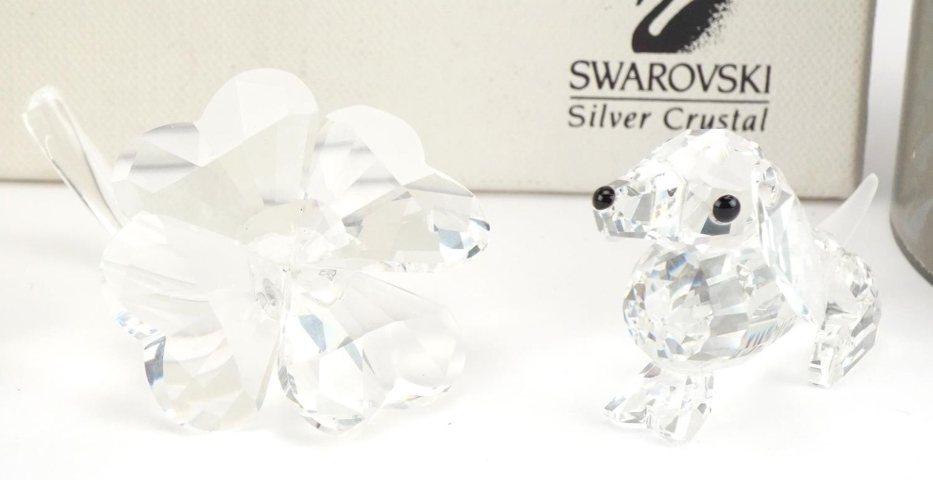 Swarovski crystal with boxes including silver crystal and cat pendant on necklace, the largest 6.5cm - Bild 3 aus 5