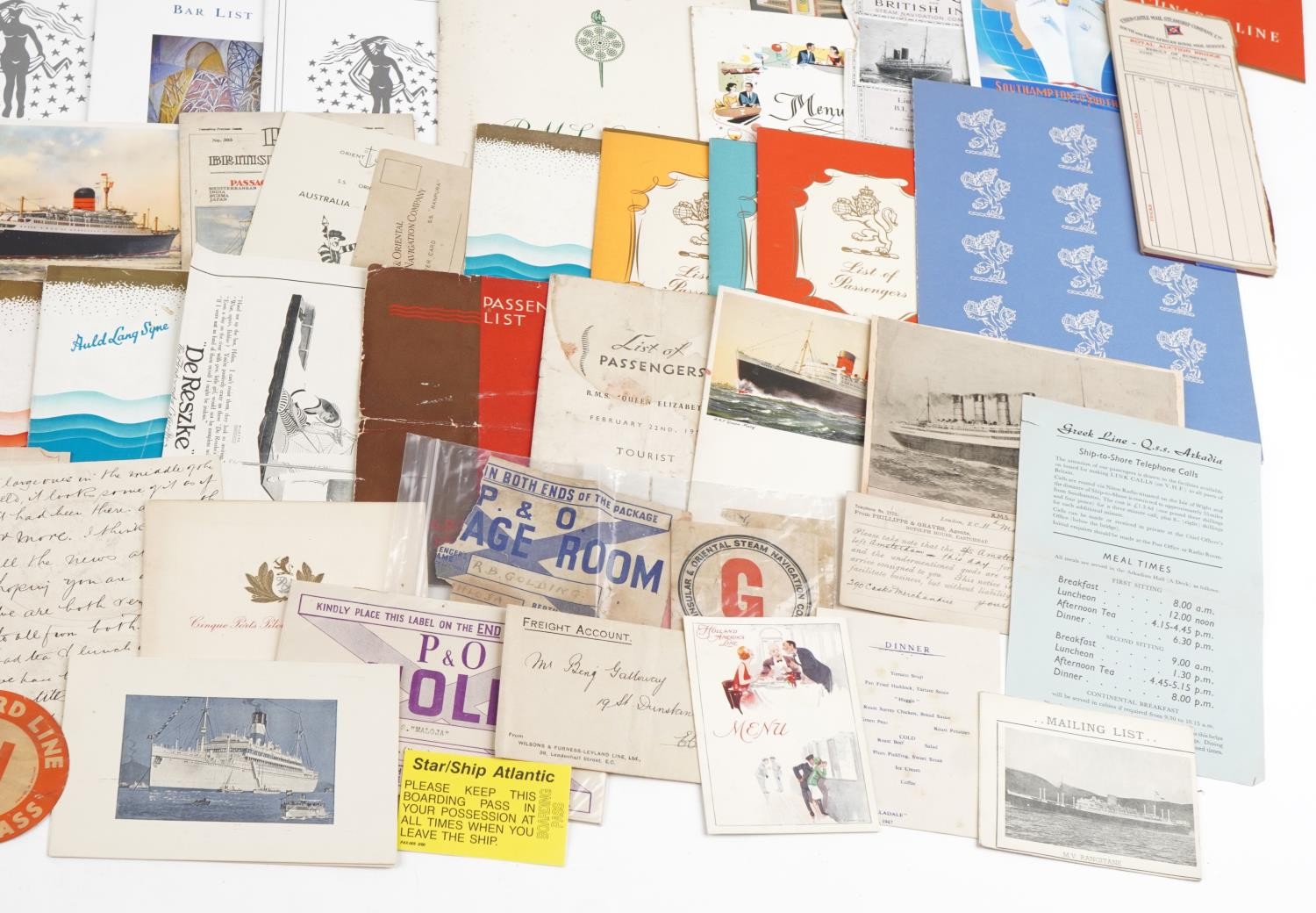 Large Collection of shipping interest ephemera including Cunard Line passenger lists, Union Castle - Image 5 of 5