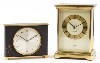 Two mantle clocks including a Junghans Meister ATO-MAT, the largest 22.5cm high : For further