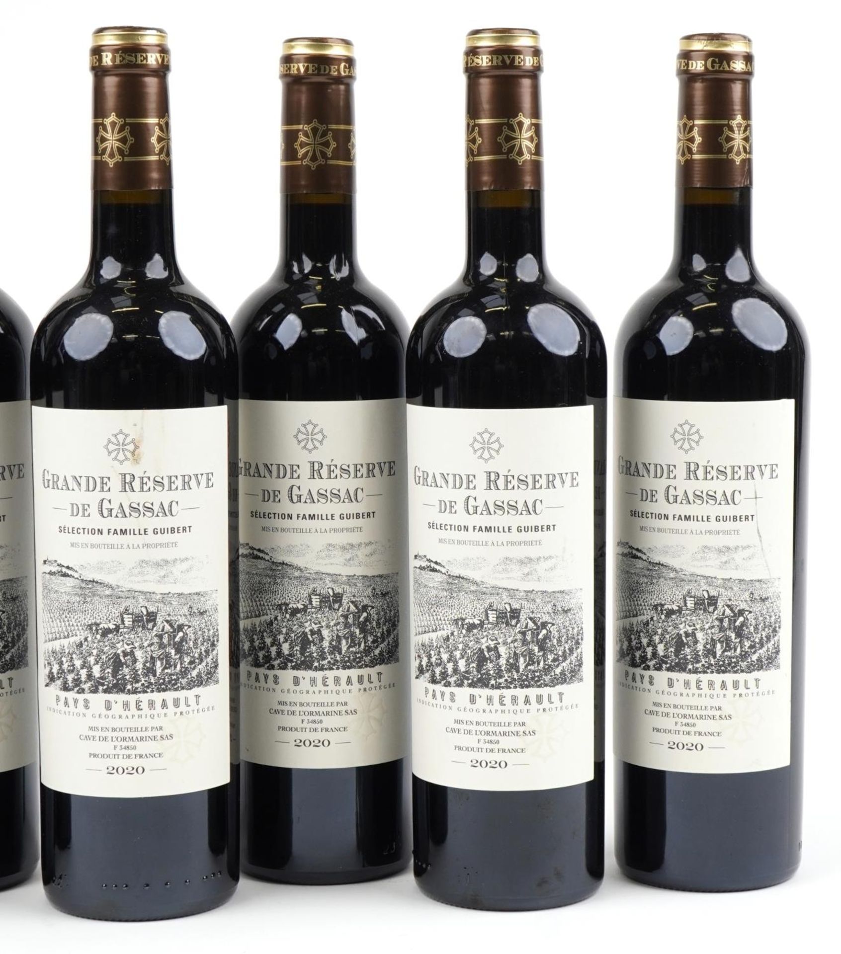 Seven bottles of 2020 Grande Reserve de Gassac Pays d'Herault red wine : For further information - Image 3 of 3
