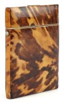 Victorian blonde tortoiseshell calling card case, 10.5cm high : For further information on this