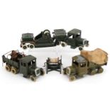 Two Britains hand painted lead army covered lorry and underslung articulated lorry : For further