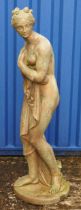 Large garden stoneware figure of Pandora, 118cm high : For further information on this lot please